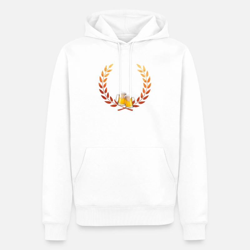 Joie du houblon doré - Sweat à capuche Premium bio Homme - blanc