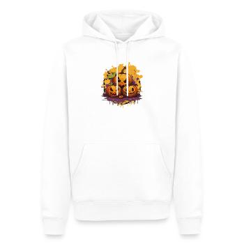 Citrouille Gang Halloween Imprimer - Sweat à capuche Premium bio Homme - blanc - Devant - Nico (187cm)