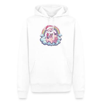 Schwein Weihnachtsmann Weihnachten - Männer Premium Bio Hoodie - Weiß - Vorne - Nico (187cm)
