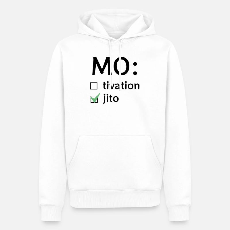 Motivation oder Mojito - Männer Premium Bio Hoodie - Weiß