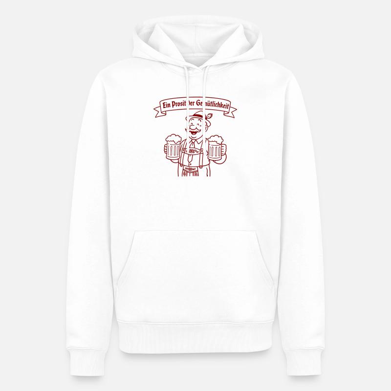 Herr Bier - Ein Prosit der Gemütlichkeit - Männer Premium Bio Hoodie - Weiß