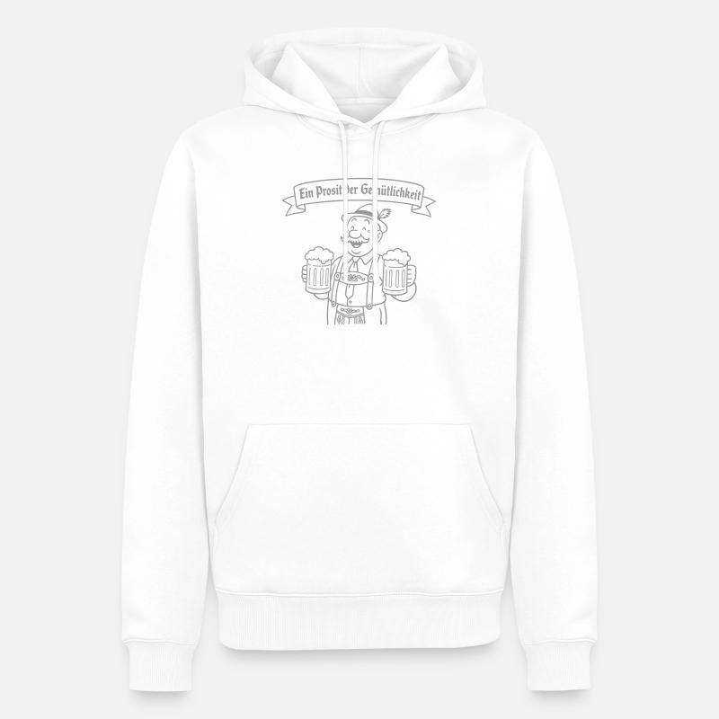 Herr Bier - Ein Prosit der Gemütlichkeit - Sweat à capuche Premium bio Homme - blanc