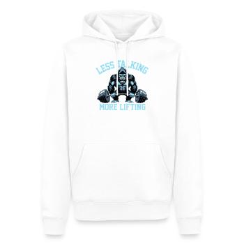 Gorilla Gym Fitness Geschenk - Männer Premium Bio Hoodie - Weiß - Vorne - Nico (187cm)