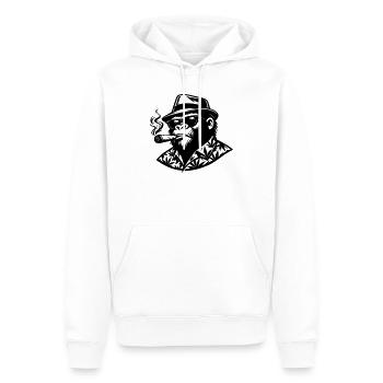singe smoke - Sweat à capuche Premium bio Homme - blanc - Devant - Nico (187cm)