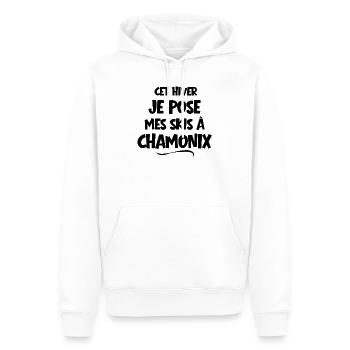 Skigebiete, Skifahrer, Skifahrer - Männer Premium Bio Hoodie - Weiß - Vorne - Nico (187cm)
