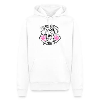 Paw Paw Purray Cat | Motif drôle de patte - Sweat à capuche Premium bio Homme - blanc - Devant - Nico (187cm)