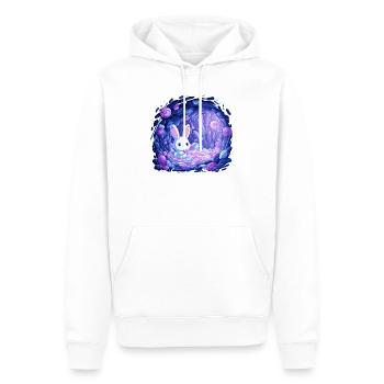 Zuckerhöhle Hase im Bonbonlicht - Männer Premium Bio Hoodie - Weiß - Vorne - Nico (187cm)