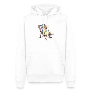 Pélican de plage détendu - Sweat à capuche Premium bio Homme - blanc - Devant - Nico (187cm)