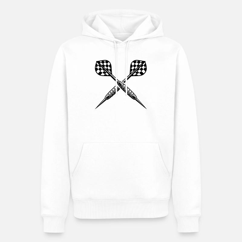 Lancer de fléchettes Fléchettes Fléchettes - Sweat à capuche Premium bio Homme - blanc