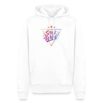 Restez en liberté - Sweat à capuche Premium bio Homme - blanc - Devant - Nico (187cm)