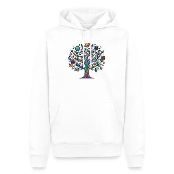Bunter Lebensbaum Musik Kunst Natur Astro Hobbies - Männer Premium Bio Hoodie - Weiß - Vorne - Nico (187cm)