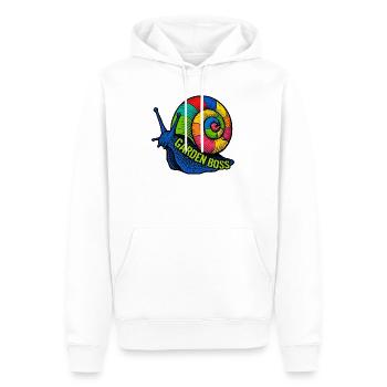 Maître du Potager : L'escargot Roi du Jardin - Sweat à capuche Premium bio Homme - blanc - Devant - Nico (187cm)