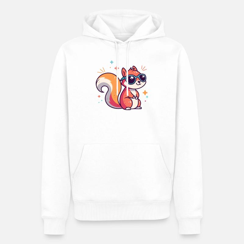 Schicke Eichhörnchen-Sonnenbrille - Männer Premium Bio Hoodie - Weiß