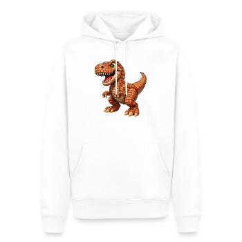 T-Rex mit orange Schuppen - Männer Premium Bio Hoodie - Weiß - Vorne - Nico (187cm)