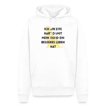 Lustiges Hunde Shirt Geschenk Hundeliebhaber  - Männer Premium Bio Hoodie - Weiß - Vorne - Nico (187cm)