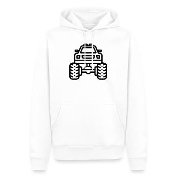 monster truck - Sweat à capuche Premium bio Homme - blanc - Devant - Nico (187cm)