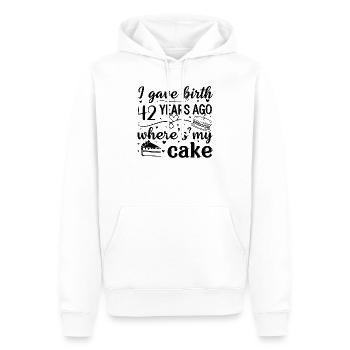 Ich habe vor 42 jahren geboren wo ist mein kuchen? - Männer Premium Bio Hoodie - Weiß - Vorne - Nico (187cm)