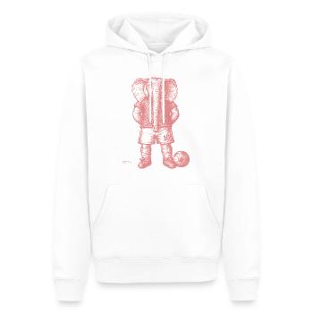 Éléphant avec ballon de foot pour des chemises colorées - Sweat à capuche Premium bio Homme - blanc - Devant - Nico (187cm)