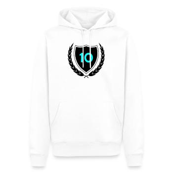 Neon Ten Numeral Print - Men’s Premium Organic Hoodie - white - Front - Nico (187cm)