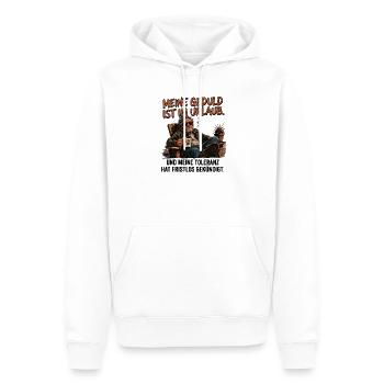 Meine Geduld im Urlaub - Männer Premium Bio Hoodie - Weiß - Vorne - Nico (187cm)