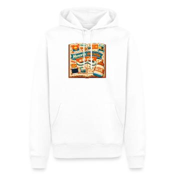 Erinnerungen kleben | Scrapbooking - Männer Premium Bio Hoodie - Weiß - Vorne - Nico (187cm)