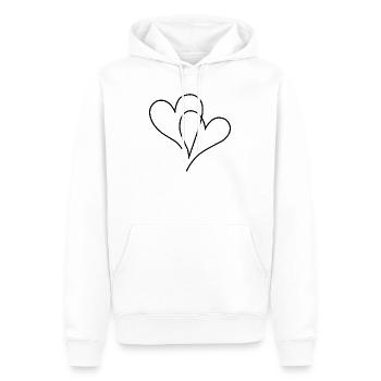 Deux cœurs dans le dessin au trait minimaliste - Sweat à capuche Premium bio Homme - blanc - Devant - Nico (187cm)