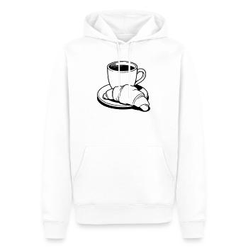 Croissant au café - Sweat à capuche Premium bio Homme - blanc - Devant - Nico (187cm)