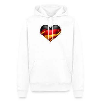 Deutschland Herz Fan  - Männer Premium Bio Hoodie - Weiß - Vorne - Nico (187cm)