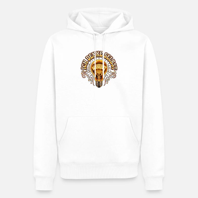 Je pense pour moi-même - Sweat à capuche Premium bio Homme - blanc