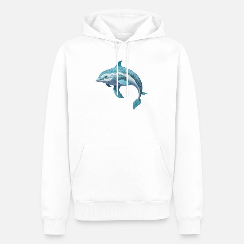 Dauphin - Sweat à capuche Premium bio Homme - blanc