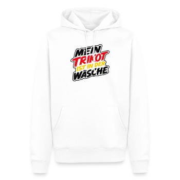 Mein Trikot ist in der Wäsche - Männer Premium Bio Hoodie - Weiß - Vorne - Nico (187cm)
