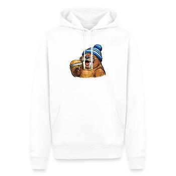 Morse avec poisson - Sweat à capuche Premium bio Homme - blanc - Devant - Nico (187cm)