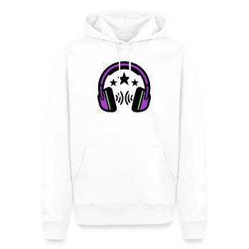 Logo sonore des écouteurs DJ - Sweat à capuche Premium bio Homme - blanc - Devant - Nico (187cm)