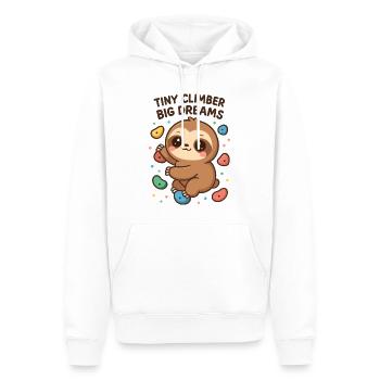 Kawaii Faultier Klettern - Tiny Climber Shirt - Männer Premium Bio Hoodie - Weiß - Vorne - Nico (187cm)