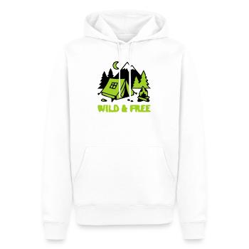 Camping Zelt Natur Grafik - Männer Premium Bio Hoodie - Weiß - Vorne - Nico (187cm)