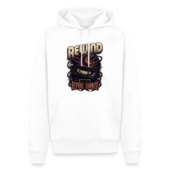 Cassette Retour en arrière avant le lever du soleil - Sweat à capuche Premium bio Homme - blanc - Devant - Nico (187cm)
