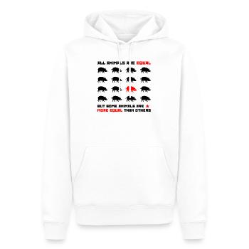All animals are equal 2 - Men’s Premium Organic Hoodie - white - Front - Nico (187cm)