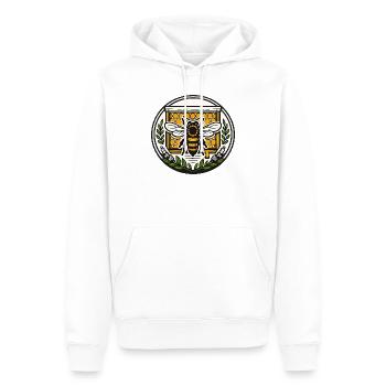 Réseau d’abeilles Emblems - Sweat à capuche Premium bio Homme - blanc - Devant - Nico (187cm)