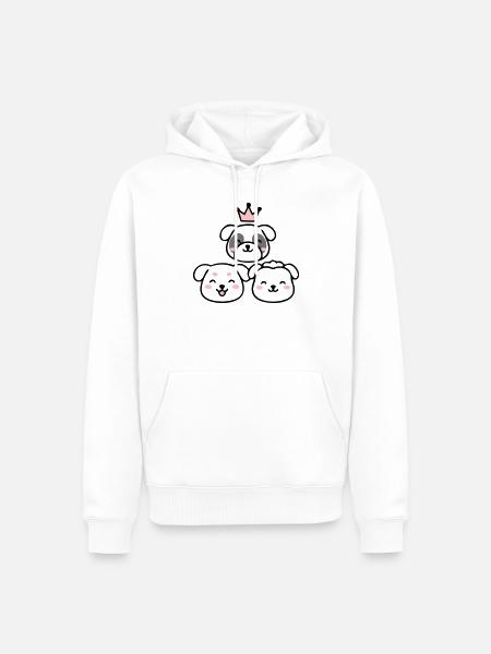 Hunde Welpen Krone Logo - Männer Premium Bio Hoodie - Weiß