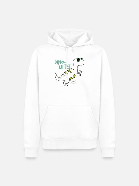 Cooler Dinosaurier Dino-Mite Sonnenbrille Fun - Männer Premium Bio Hoodie - Weiß
