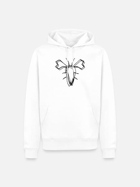 Hummer handgezeichnet - Männer Premium Bio Hoodie - Weiß