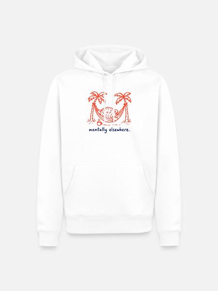 Mentally Elsewhere – Eisige Gehirnkritzelei - Männer Premium Bio Hoodie - Weiß