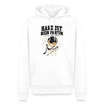 Handballer Geschenk – Harz statt Parfüm - Männer Premium Bio Hoodie - Weiß - Vorne - Nico (187cm)