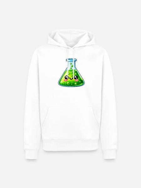 Grüner Blubber im Erlenmeyer - Männer Premium Bio Hoodie - Weiß