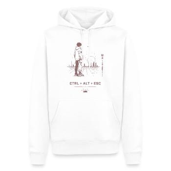 Ctrl Alt Esc: Retro City Walk - Männer Premium Bio Hoodie - Weiß - Vorne - Nico (187cm)