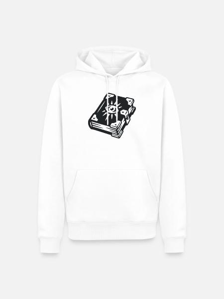 Zauberbuch Magie Wappen - Männer Premium Bio Hoodie - Weiß