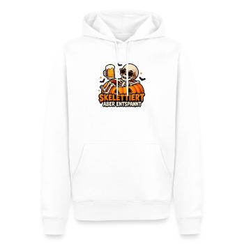 Skelettiert aber entspannt – Halloween - Männer Premium Bio Hoodie - Weiß - Vorne - Nico (187cm)