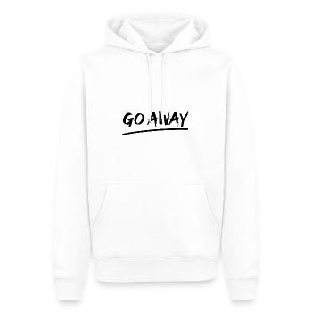 Go Away (White) - Men’s Premium Organic Hoodie - white - Front - Nico (187cm)