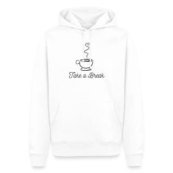 Break - Männer Premium Bio Hoodie - Weiß - Vorne - Nico (187cm)