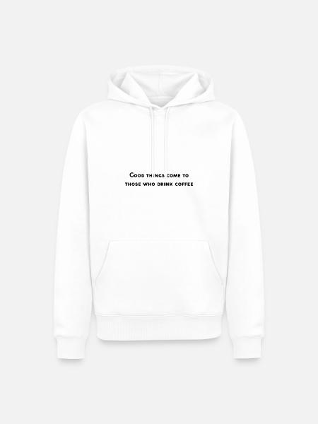 Funny café design - Men’s Premium Organic Hoodie - white